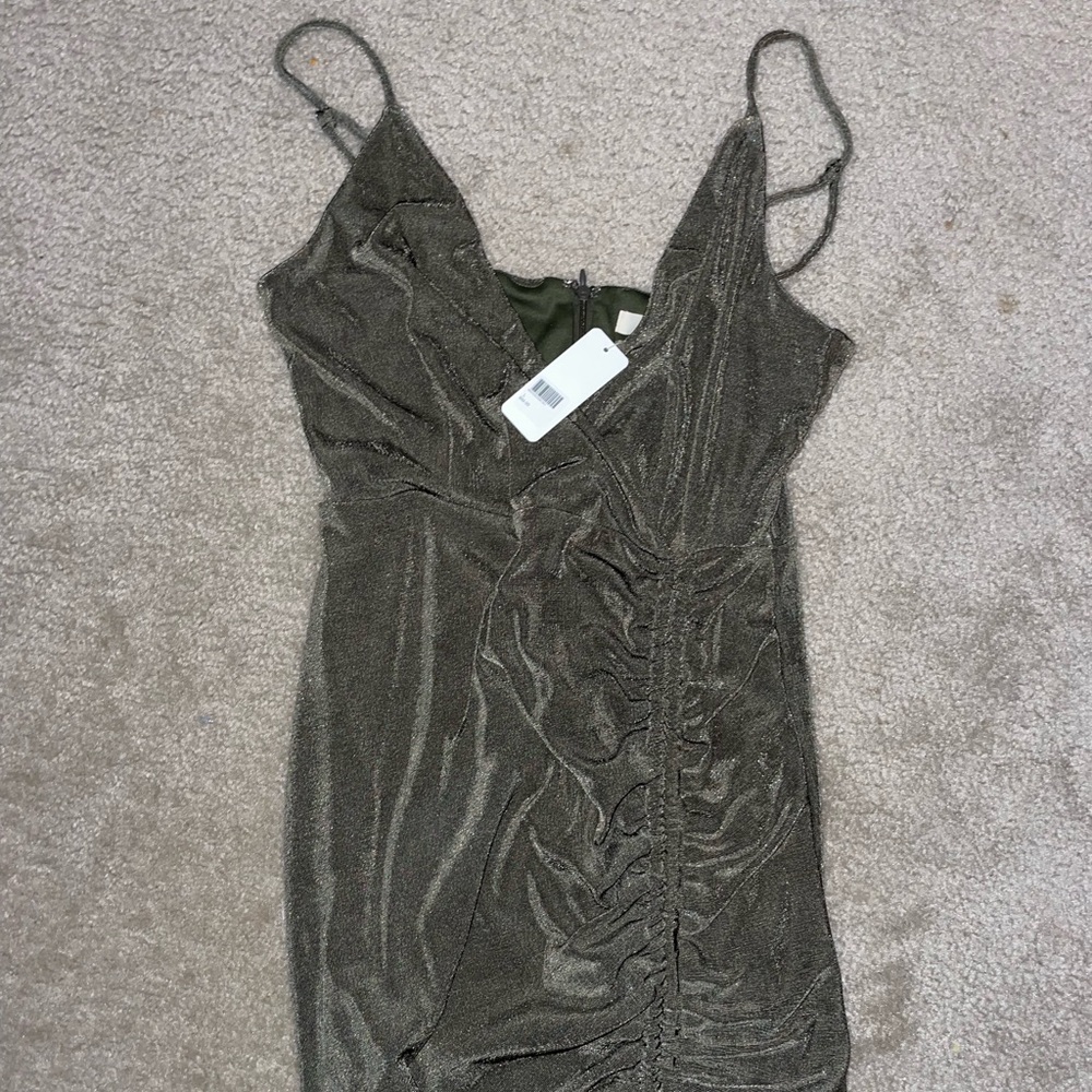 New Olive green shimmer dress